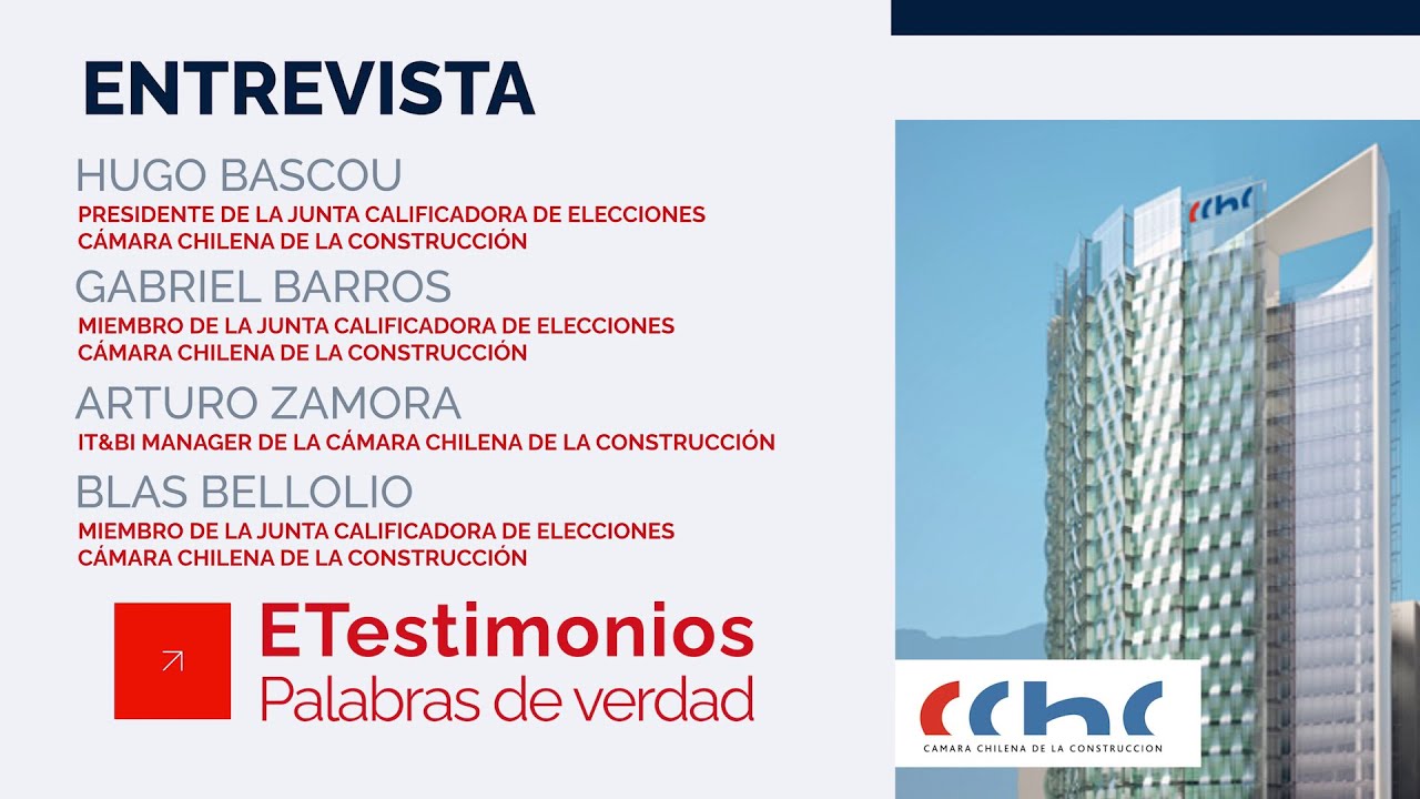 Blas Bellolio, member of the Election Qualifying Board of the Chilean Chamber of Construction, and Arturo Zamora, IT & BI Manager of the entity, highlight the solution delivered by EVoting to their internal election processes.