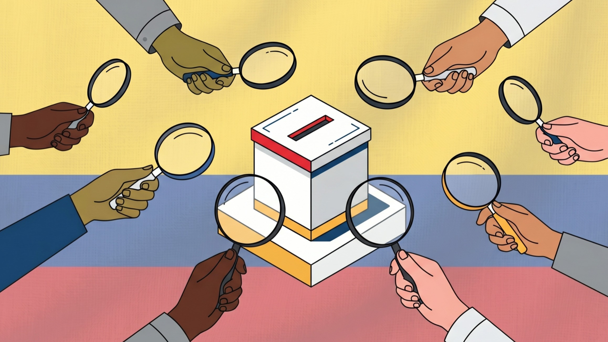 Lupas que observan una urna de votación