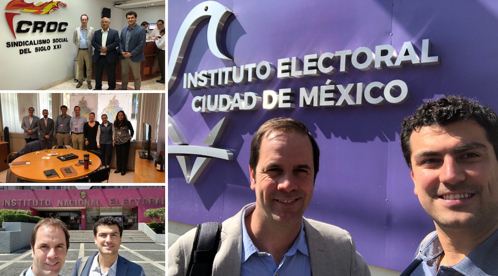 Ejecutivos de EVoting durante reuniones con instituciones de Ciudad de México